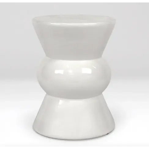 Teagan Stool or Side Table in White