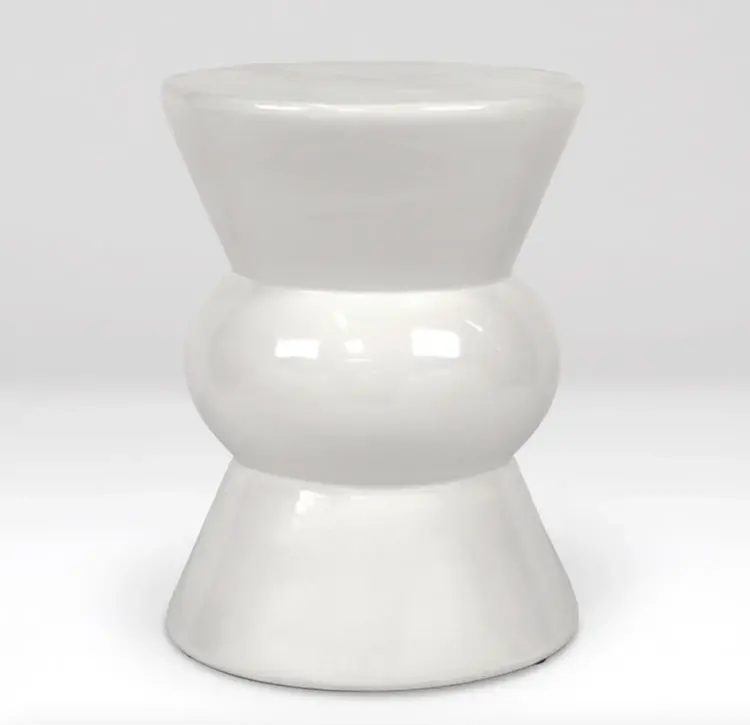 Teagan Stool or Side Table in White