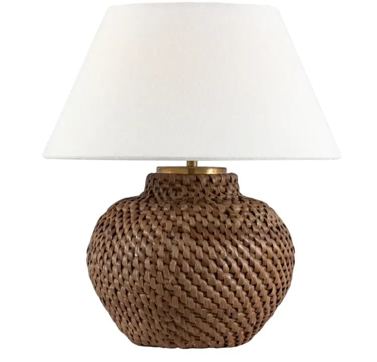 Avedon Cordless Rattan Lamp by Visual Comfort
