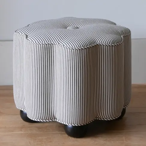 George Footstool in Oswin stripe