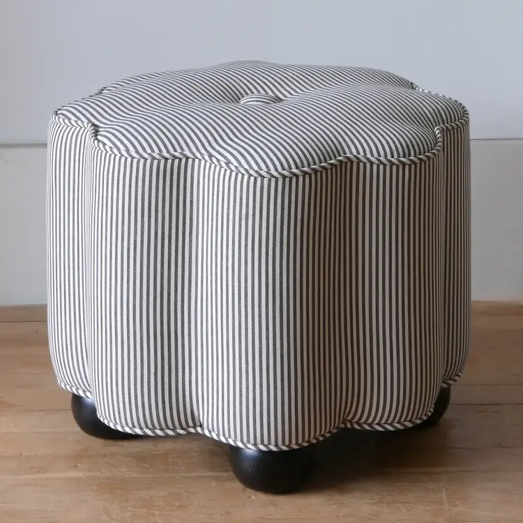 George Footstool in Oswin stripe