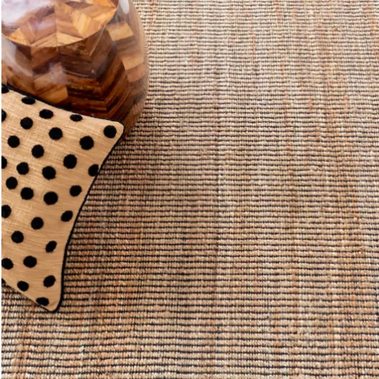 Gridwork Black Woven Jute Rug - Black or Ivory