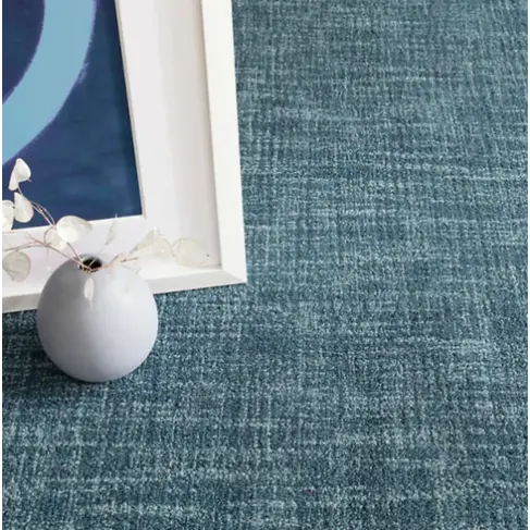 Dash&Albert Crosshatch Wool Rug in blue or ivory