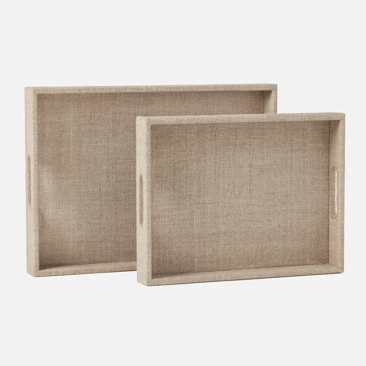 Valeria Raffia Tray Set - Set of 2