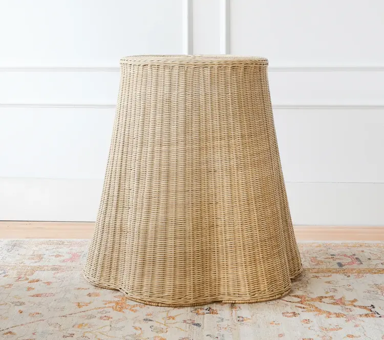 Context Side Table, natural rattan
