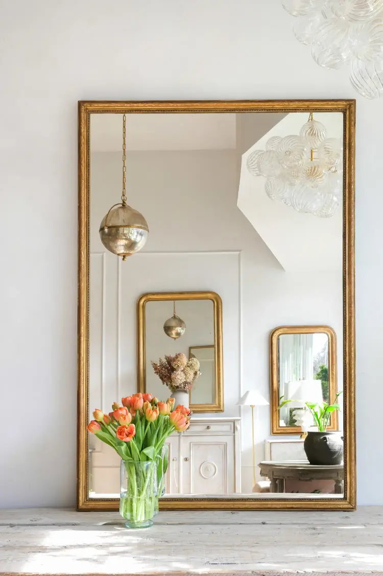 Thin Frame Antique French Mirror (warehouse item)