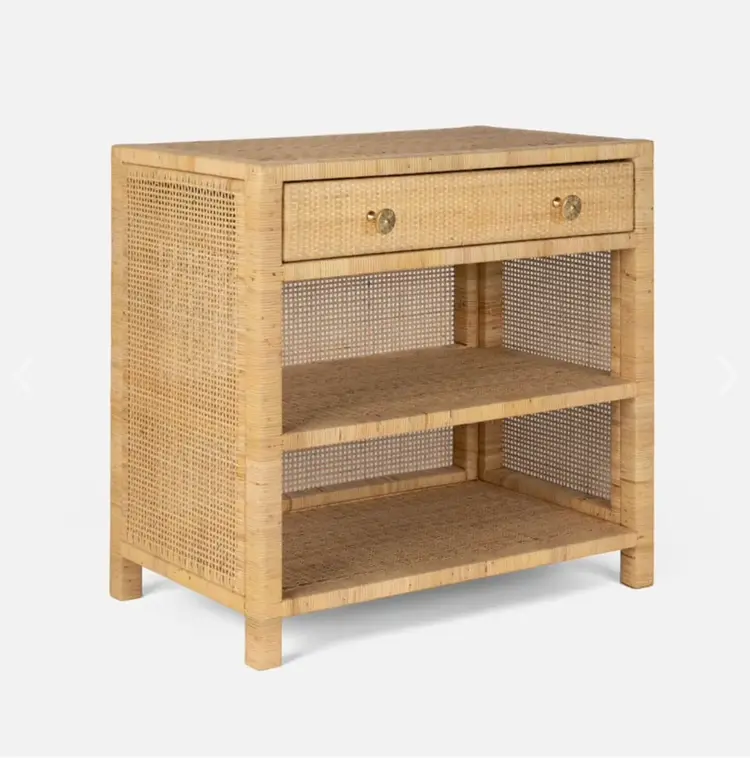 Isla Rattan Nightstand - Handcrafted Coastal Bedside Table