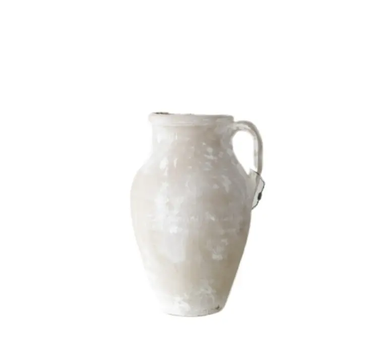 Antique White-Wash Olive Pot Small (single handle washed)