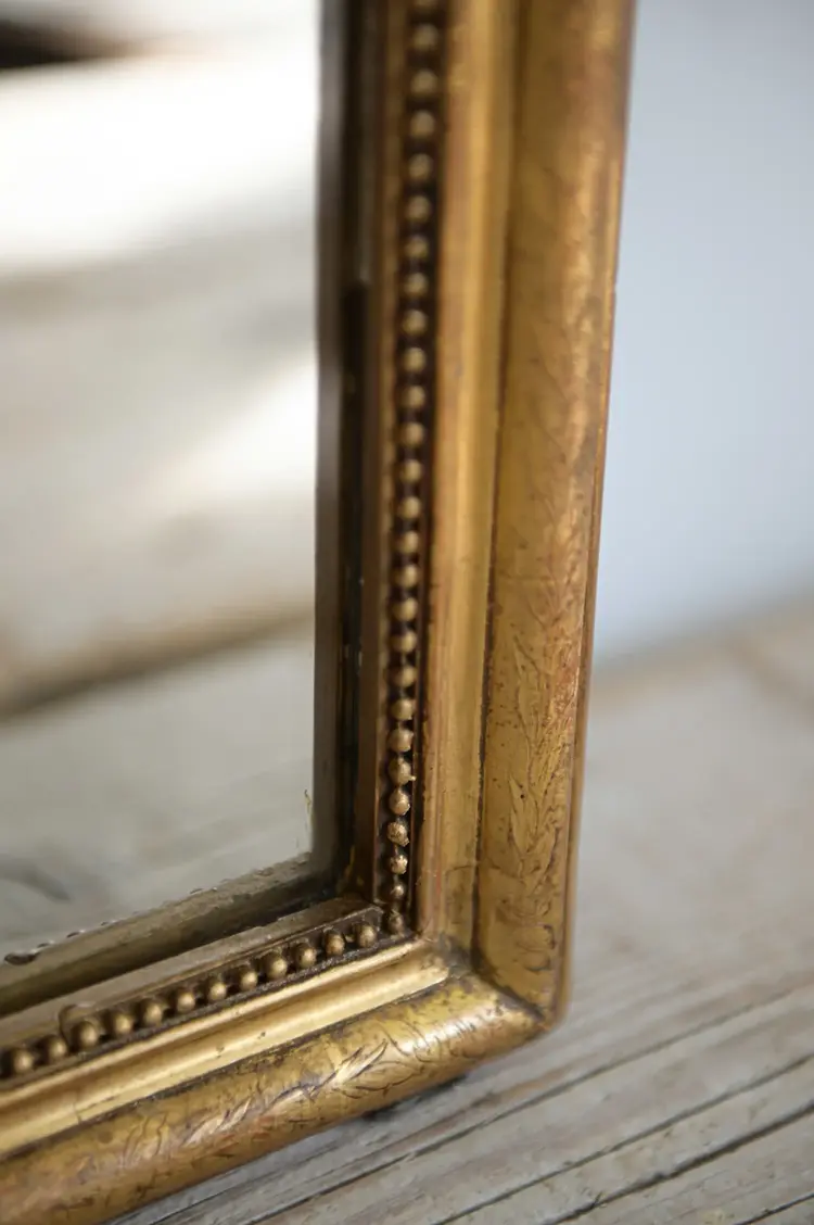 Thin Frame Antique French Mirror (warehouse item)