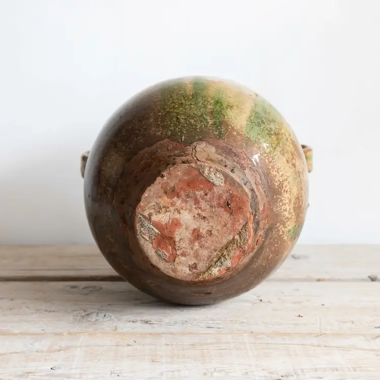 Antique French Biot Olive Jar - 18th Century Yellow Glazed Terracotta Vessel