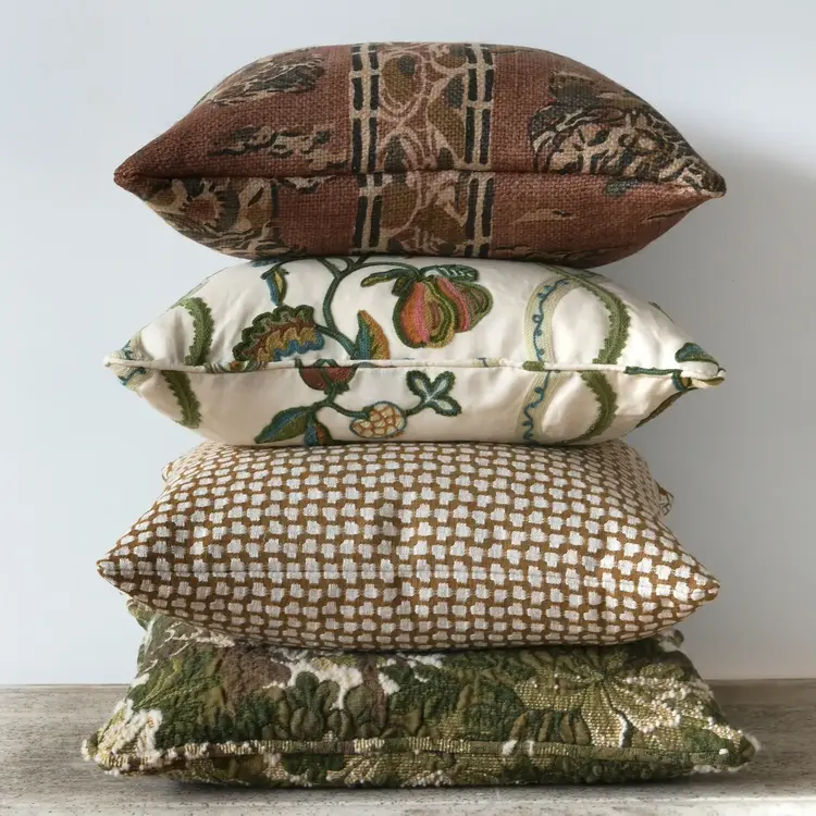 Zoffany Tibetan Tiger Stripe Russet cushion