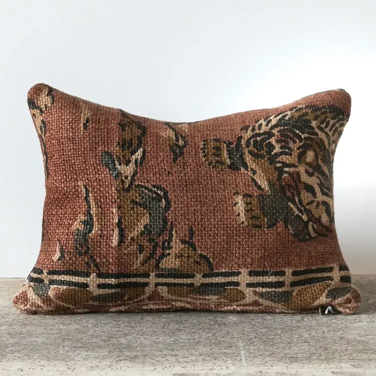 Zoffany Tibetan Tiger Stripe Russet cushion
