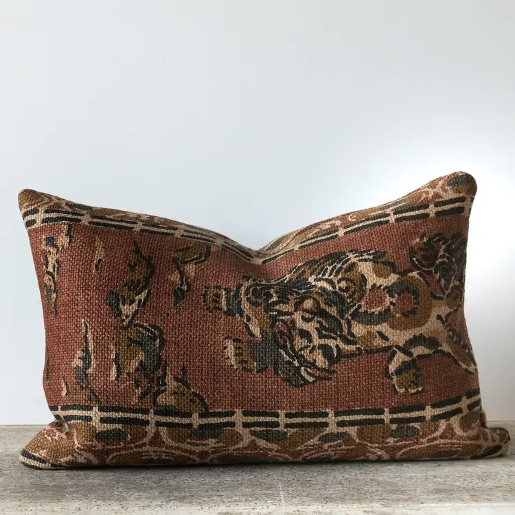 Zoffany Tibetan Tiger Stripe Russet cushion