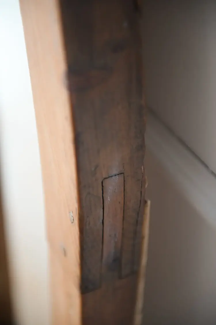 Antique Gothic Pine Mirror