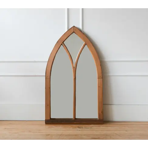 Antique Gothic Pine Mirror