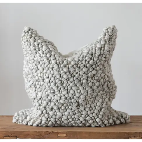 Angora Kaz Cushion in Grey 22x22"