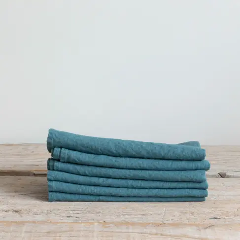 French Linen Napkins in Ocean Blue (set of 6)