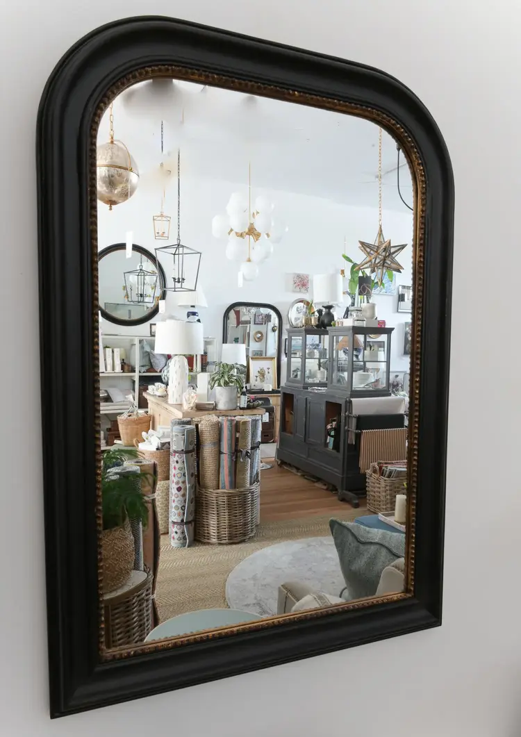 Black & Gold Napoleon Mirror Small (warehouse item)