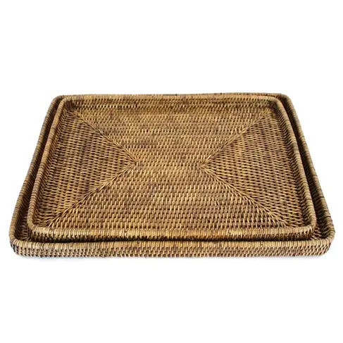 Shallow Rattan Trays (multiple finishes)