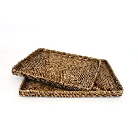 Shallow Rattan Tray
