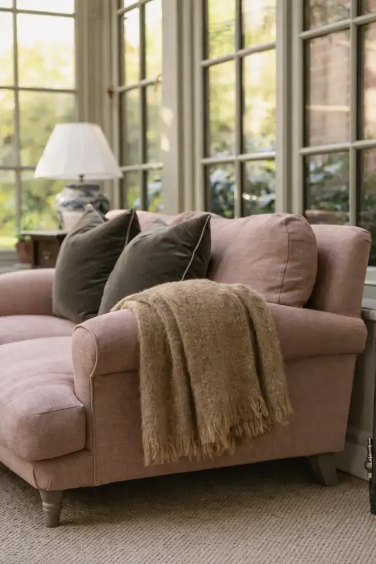Mohair Throw Blanket in Dark Tan by Mantas Ezcaray