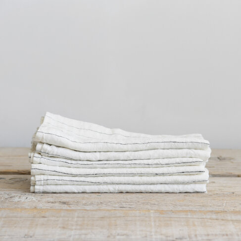 French Linen Napkins in Tennis Stripe (set of 6)