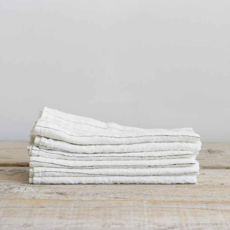 French Linen Napkins in Tennis Stripe (set of 6)