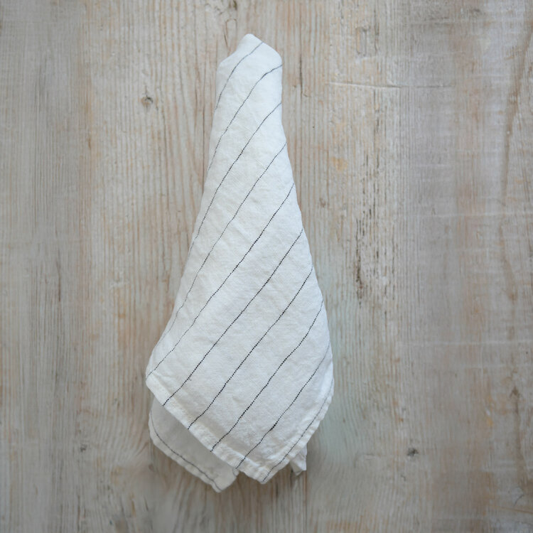 French Linen Napkins in Tennis Stripe (set of 6)
