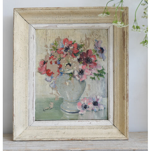 Antique French Oil on Canvas 'Anemones' (SOLD)