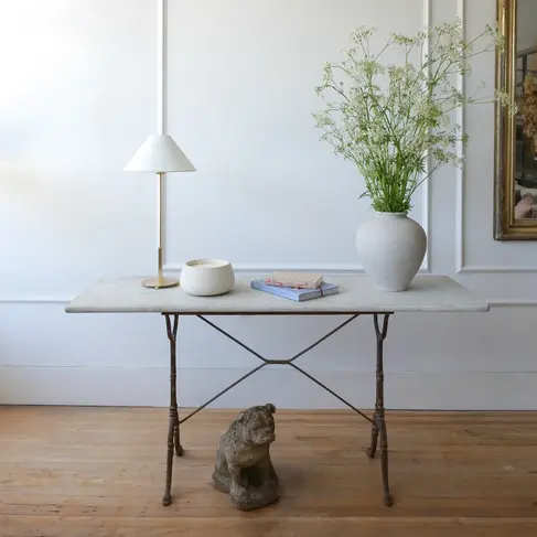 Antique Marble Top Conservatory Table