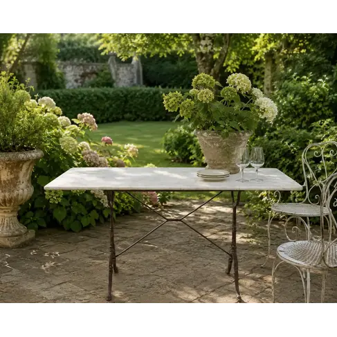 Antique Marble Top Conservatory Table