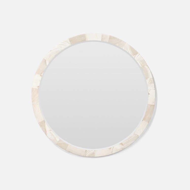 Albert Mirror in Fossilized Stone or Nero Marble