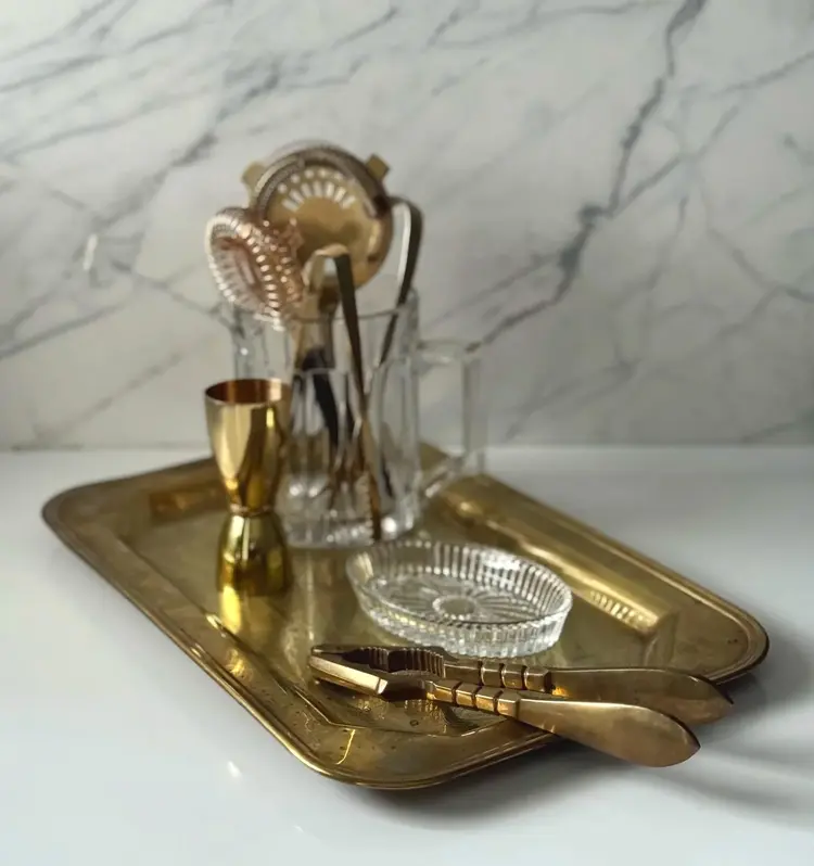 Vintage Brass Valet Tray