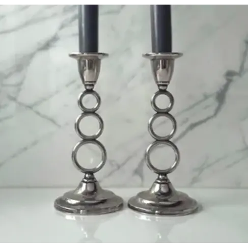 Vintage Silver-Plated English Candlesticks (pair)