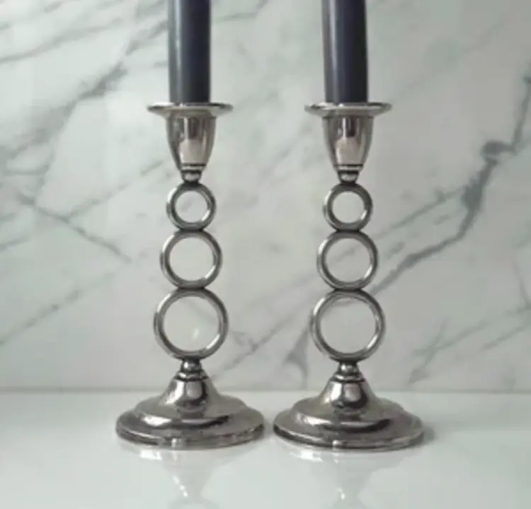 Vintage Silver-Plated English Candlesticks (pair)