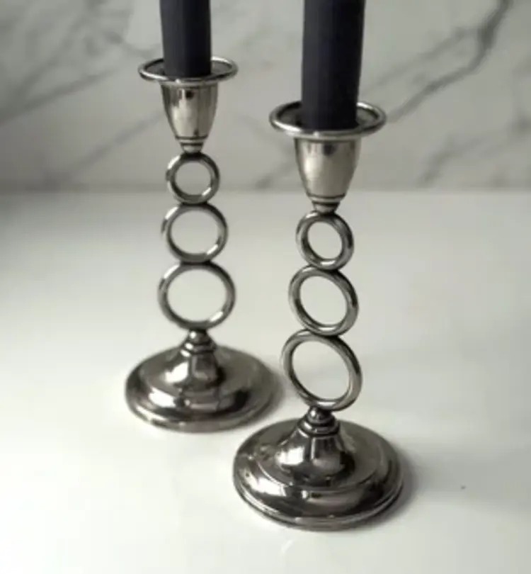 Vintage Silver-Plated English Candlesticks (pair)