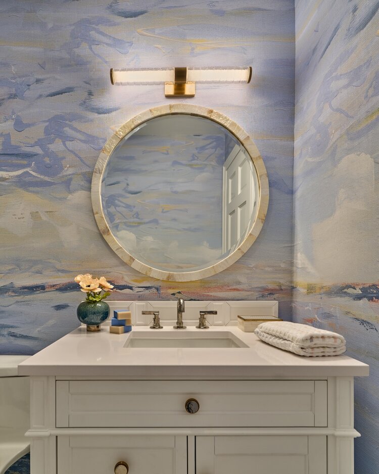 Albert Mirror in Fossilized Stone or Nero Marble