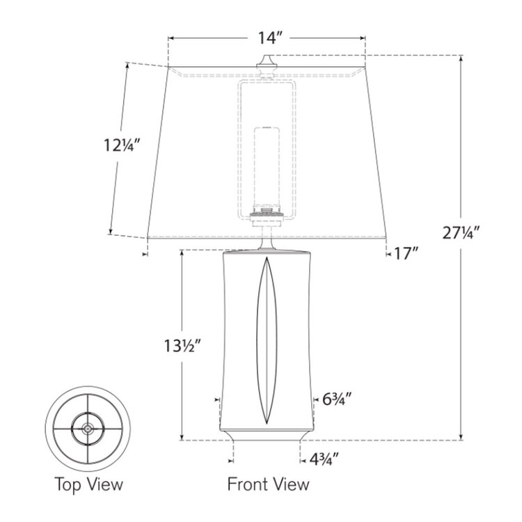 Figlia 27" Cordless V-Cut Round Table Lamp