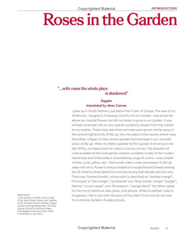 'Roses in the Garden' Book