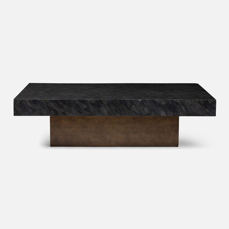 Andres Coffee Table in dark or light faux horn