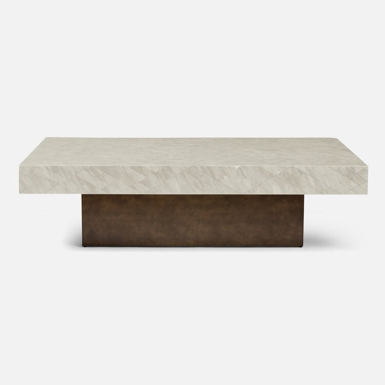 Andres Coffee Table in dark or light faux horn