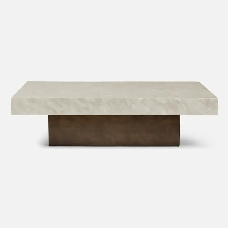 Andres Coffee Table in dark or light faux horn