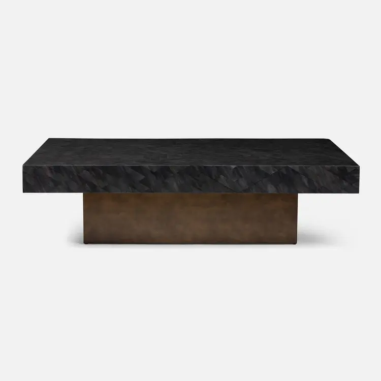 Andres Coffee Table in dark or light faux horn
