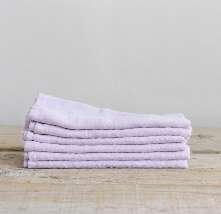 French Linen Napkins in Lilac (set of 6)