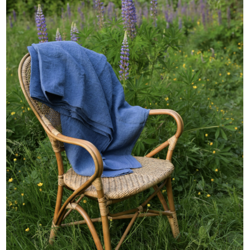 Dark Jeans French Linen Tablecloth 63” x 118”