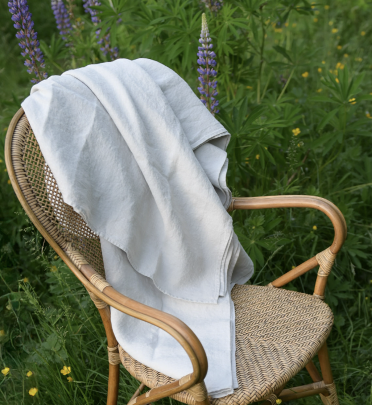 Pearl Grey French Linen Tablecloth