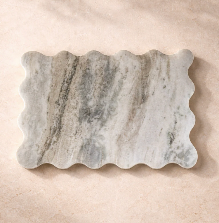 Scalloped Edge Marble Serving Board