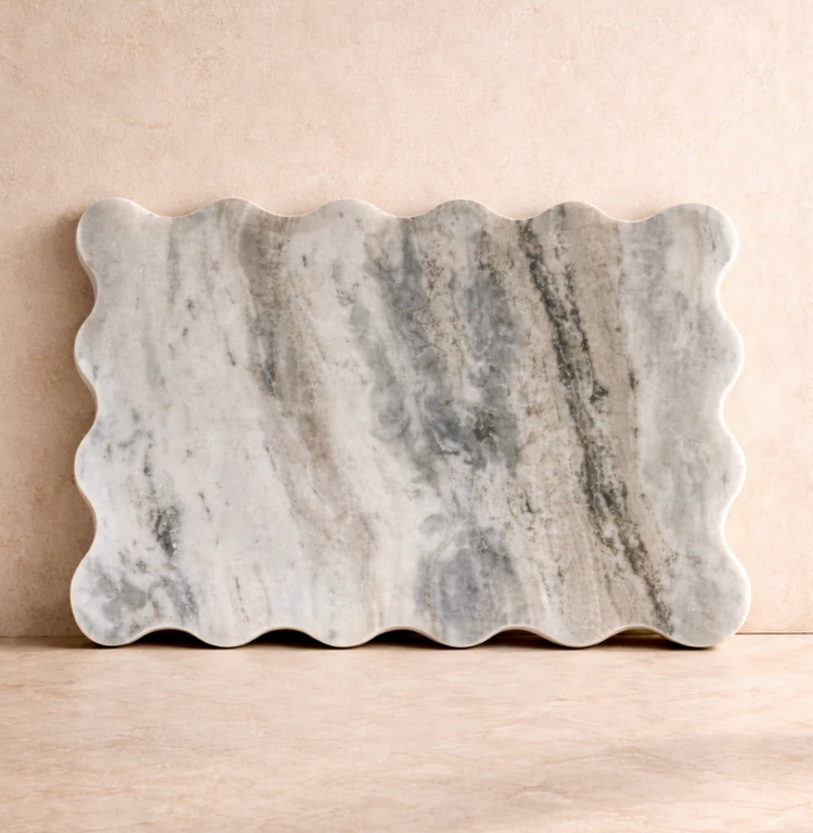 Scalloped Edge Marble Serving Board