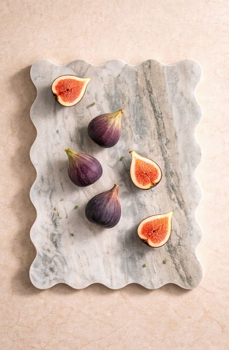 Scalloped Edge Marble Serving Board