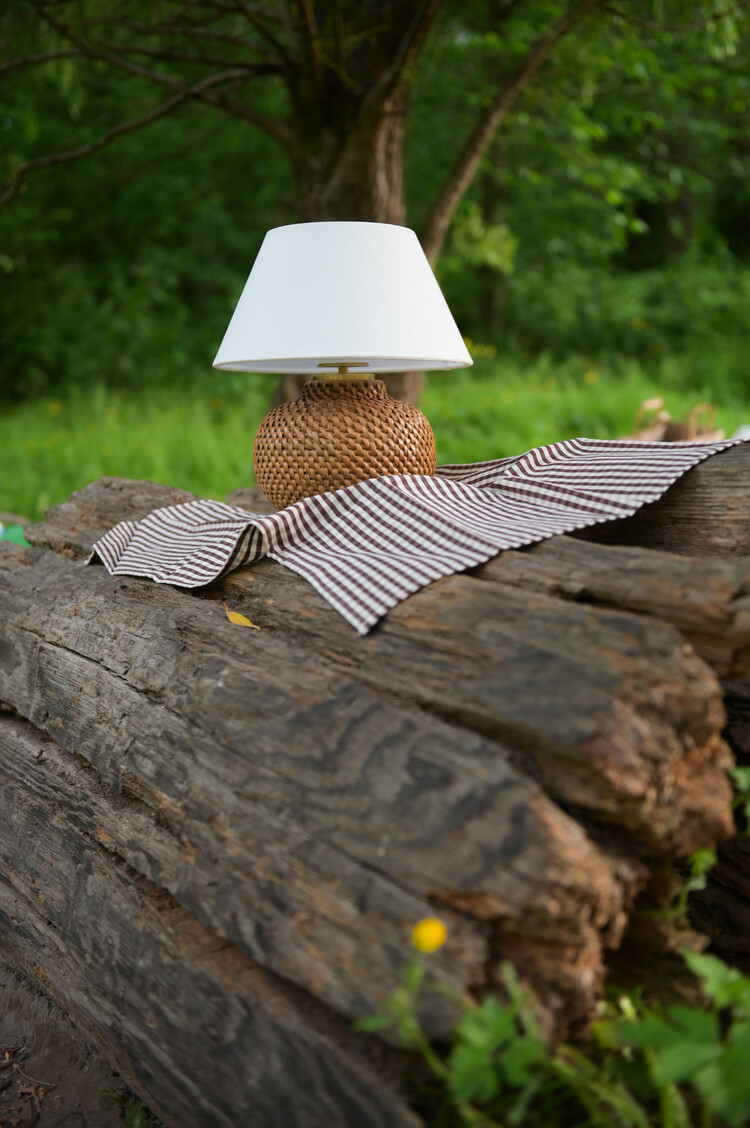 Brown Gingham Cotton Dishtowel